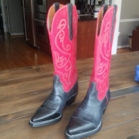 unknown Shoes - Red cowboy boots-New